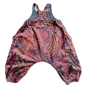 Banana Republic Paisley Velvet‎ Bubble Romper 12-18 Mo EUC